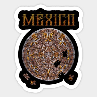 Aztec Calendar Puzzle Sticker